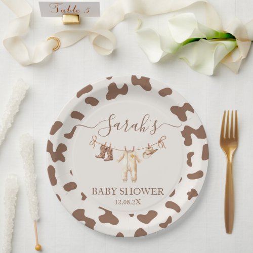 A little Cowboy Baby Shower Boy Paper Plates