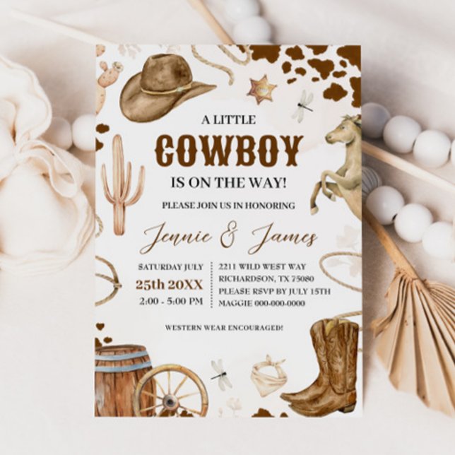 A Little Cowboy Baby Shower Invitation (Creator Uploaded)
