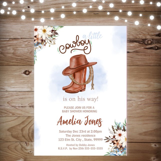 A Little Cowboy Baby Shower Invitation  (Creator Uploaded)