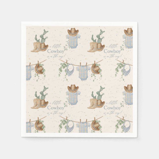 A Little Cowboy Baby Shower  Napkins (Front)