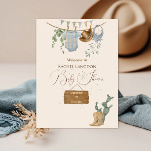 A Little Cowboy Baby Shower Welcome Foam Board