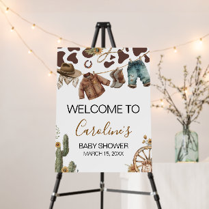 A Little Cowboy Baby Shower Welcome Sign
