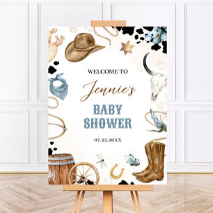 A Little COWBOY Baby Shower Welcome Sign Poster