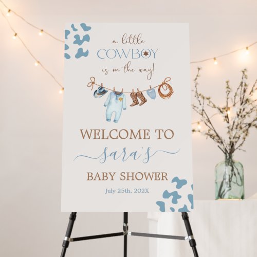 A little Cowboy Blue Baby Shower Welcome