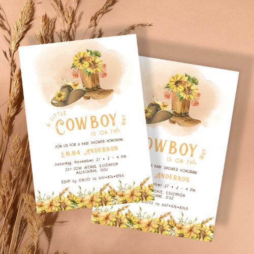 A Little Cowboy Boots Baby Shower Invitation