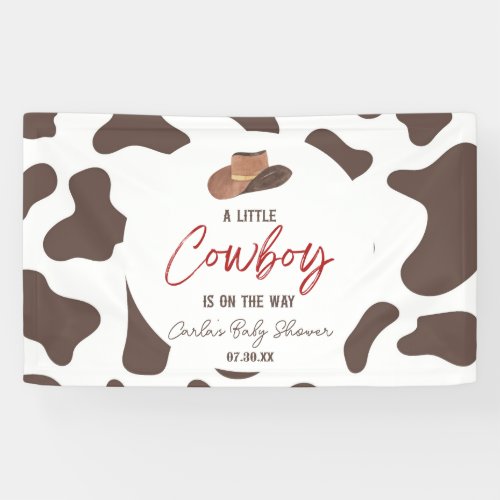 A Little Cowboy Cow Boy Rodeo Western Baby Shower Banner
