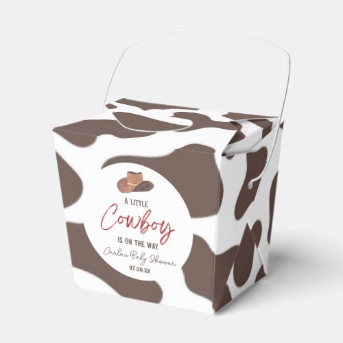 A Little Cowboy Cow Boy Rodeo Western Baby Shower Favor Boxes