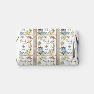 A Little Cowboy Is On His Way Bleu Yellow Western Hershey's Miniatures