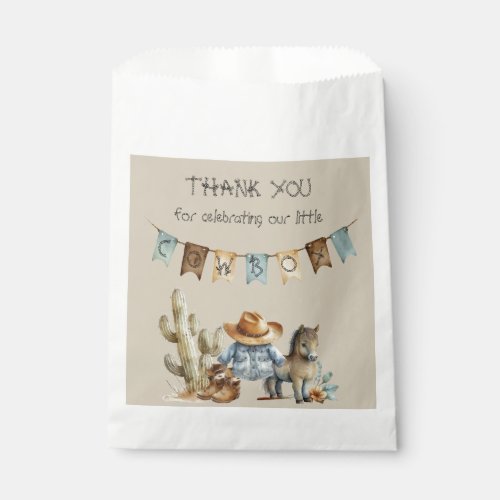 A Little Cowboy is on the Way Baby Shower Favor Favor Bag