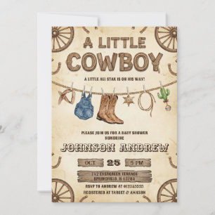 A Little Cowboy is on the Way Baby Shower Invitation