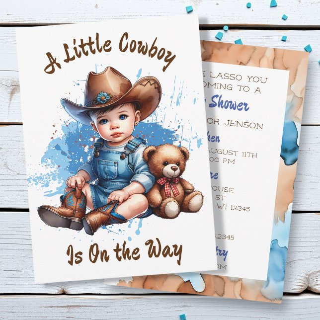 A Little Cowboy is on the Way | Baby Shower Invitation (Creator Uploaded)