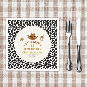 A Little Cowboy Is on The Way Baby Shower Napkins