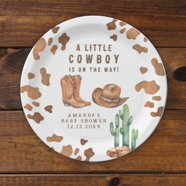 A Little Cowboy is on the way Baby Shower  Paper Plates (Creator Uploaded)
