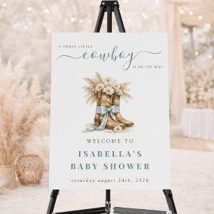 A Little Cowboy Is On The Way Boy Baby Shower Foam Board