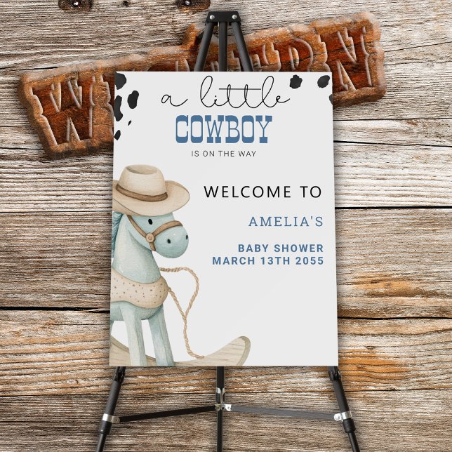 A Little Cowboy Is On The Way Welcome Sign  (Creator Uploaded)