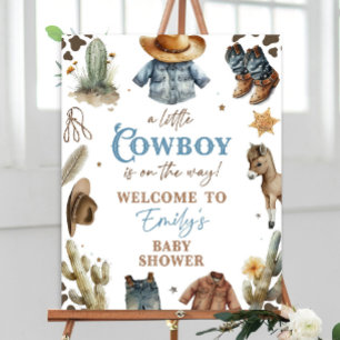 A little Cowboy is on the way Welcome Sign Editabl