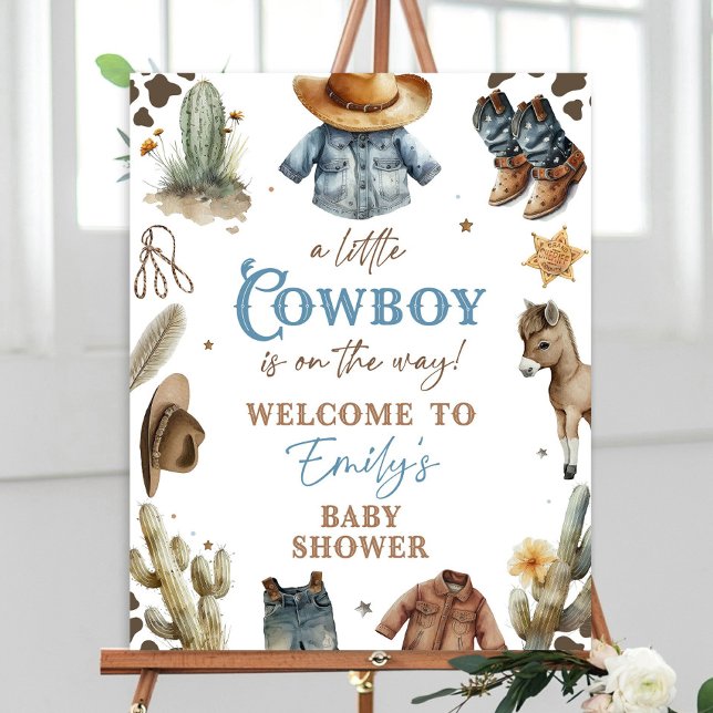 A little Cowboy is on the way Welcome Sign Editabl (Creator Uploaded)
