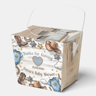 A Little Cowboy Is on the Way Western Baby Shower Favor Boxes