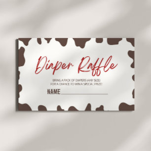 A Little Cowboy Rodeo Baby Shower Diaper Raffle Enclosure Card