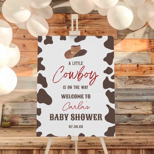 A Little Cowboy Rodeo Baby Shower Welcome Sign