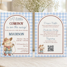 A Little Cowboy Teddy Bear All in One Baby Shower