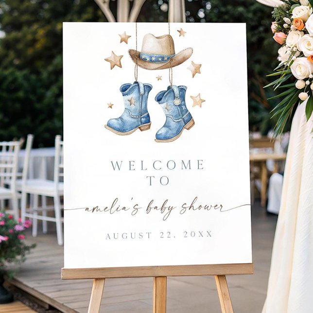 A Little Cowboy Themed Baby Shower Welcome Sign (Creator Uploaded)