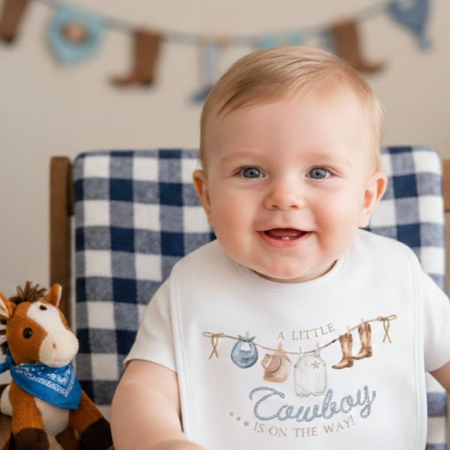 A Little Cowboy Western  Baby Bib (Creator Uploaded)