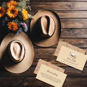 A Little Cowboy Western Baby Boy Baby Shower Enclosure Card