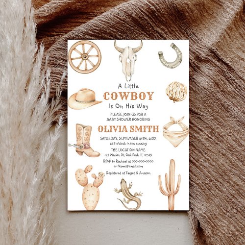A Little Cowboy Western Baby Shower Invitation