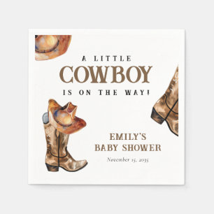 A Little Cowboy Western Baby Shower Napkins