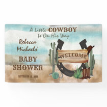 A Little Cowboy Western Boy Baby Shower Banner