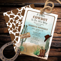 A Little Cowboy Western Boy Baby Shower Invitation