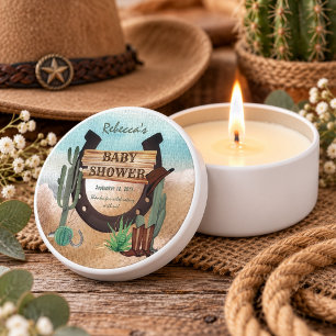 A Little Cowboy Western Boy Baby Shower Mini Candle Favors