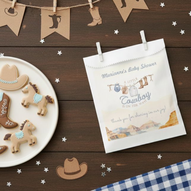 A Little Cowboy Western Canyon Baby Shower Favor Bag (Creator Uploaded)