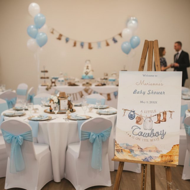 A Little Cowboy Western Canyon Baby Shower Weclome Foam Board (Creator Uploaded)