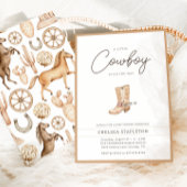 A Little Cowboy Western Rodeo Baby Shower Invitation