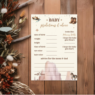 A Little Cowboy Wild West Boy Baby Predictions Flyer