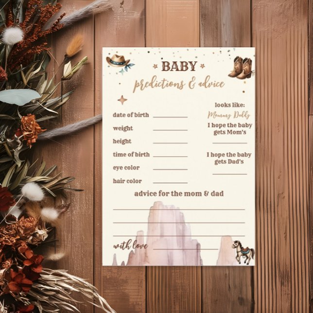 A Little Cowboy Wild West Boy Baby Predictions Flyer (Creator Uploaded)