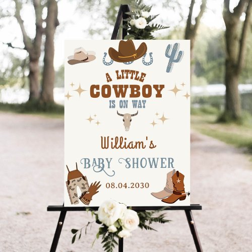 A Little Cowboy Wild West Boy Baby Shower Welcome Foam Board