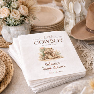 A Little Cowboy Wild West Theme Boy Baby Shower Napkins