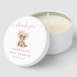 A Little Cowgirl Baby Girl Shower Thank You Mini Candle Favors