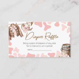 A Little Cowgirl Baby Shower Diaper Raffle Enclosure Card