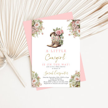 A Little Cowgirl Baby Shower Girl Invite by Glamyland at Zazzle