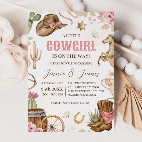 A Little Cowgirl Baby Shower Invitation