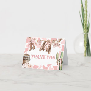 A Little Cowgirl Baby Shower Letterpress Thank You Card