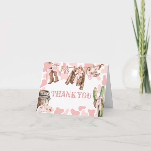 A Little Cowgirl Baby Shower Thank You Card (Front)