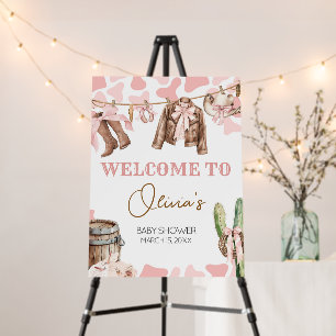 A Little Cowgirl Baby Shower Welcome Sign