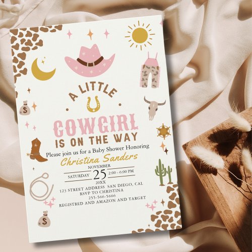 A Little Cowgirl Is on The Way Baby Shower Invitation