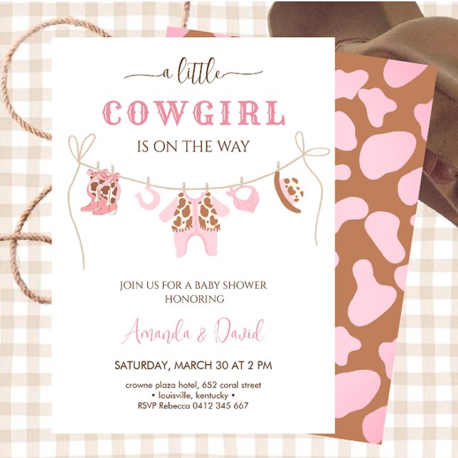 A little Cowgirl  is on the way Baby Shower Invitation (Creator Uploaded)