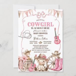 A Little Cowgirl Is On The Way Baby Shower Invite